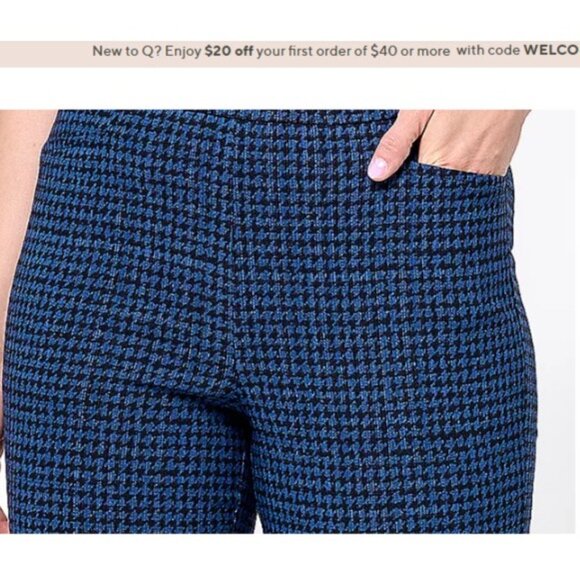 Susan Graver Printed Textured Woven Ankle Pants Royal/navy Plus 20  A610548 - Picture 2 of 2